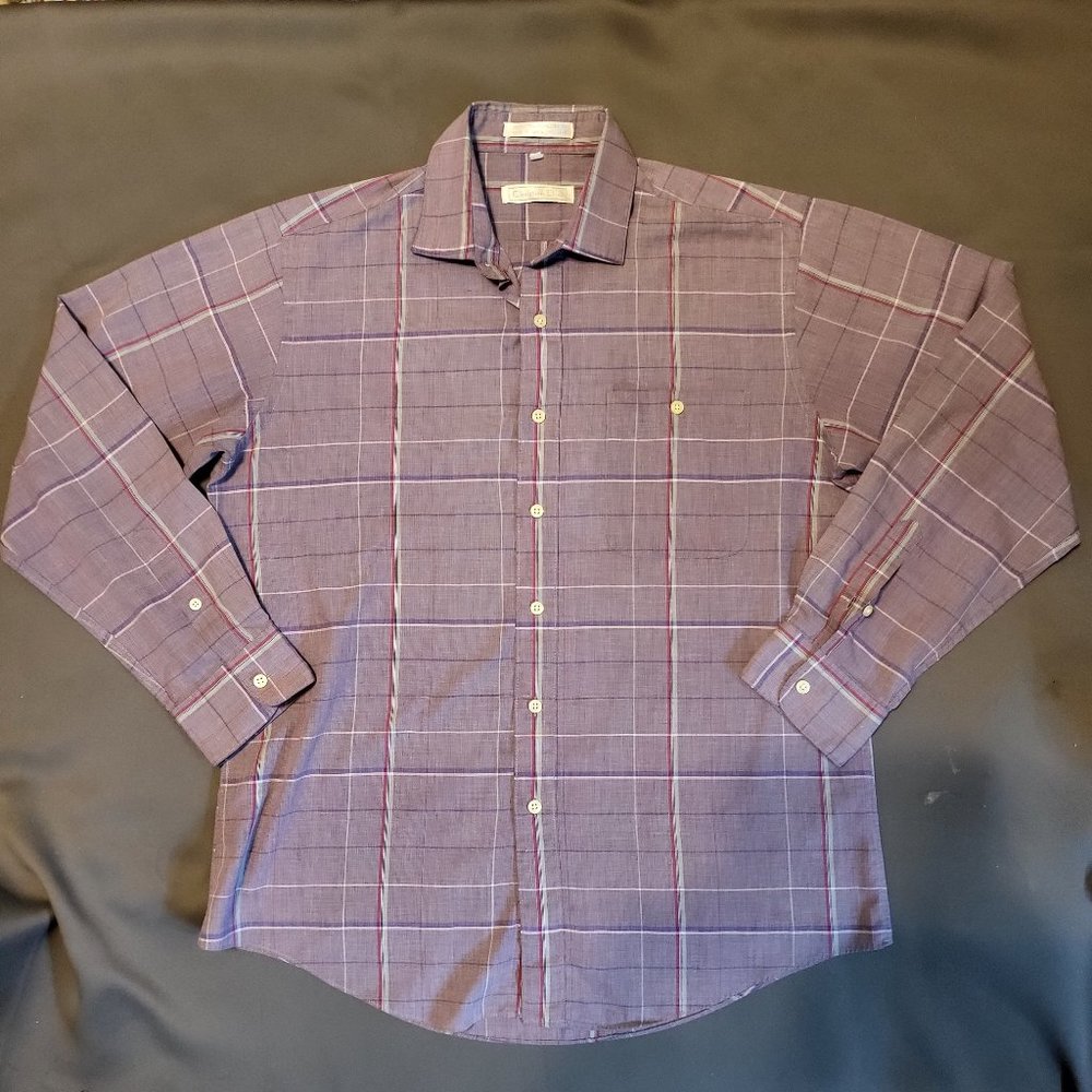 Christian Dior Purple Striped Casual Button Shirt L
